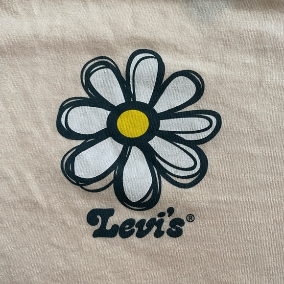 Levi’s daisy pink t shirt 100% cotton NWT new size large crop top - Picture 10 of 10